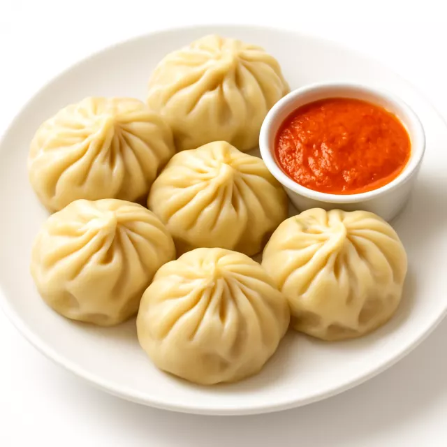 MOMOS AU POULET À LA VAPEUR (6 PCS)