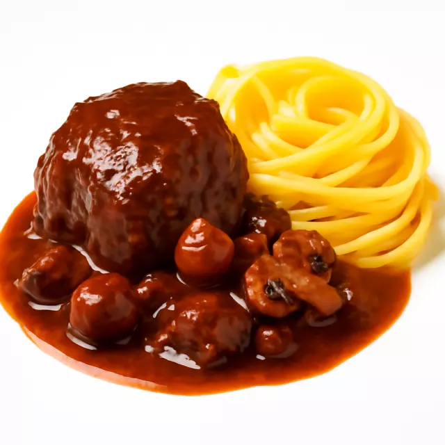 Joue de porc à la bourguignonne et Tagliatelles