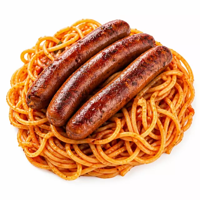 Spaghettis, merguez